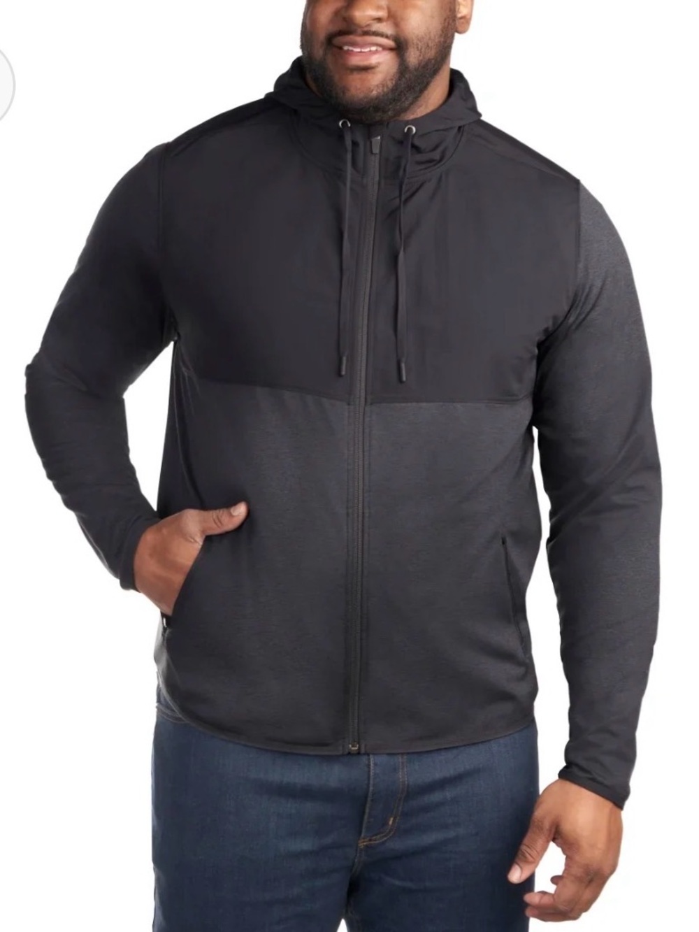 KIRKLAND SIGNATURE - Men's Mixed Media Hooded Jacket - Size XXL